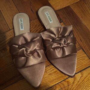 Cape Robbin Women's Brown Satin Mules